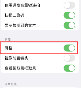 江夏苹果手机维修网点分享iPhone如何开启九宫格构图功能