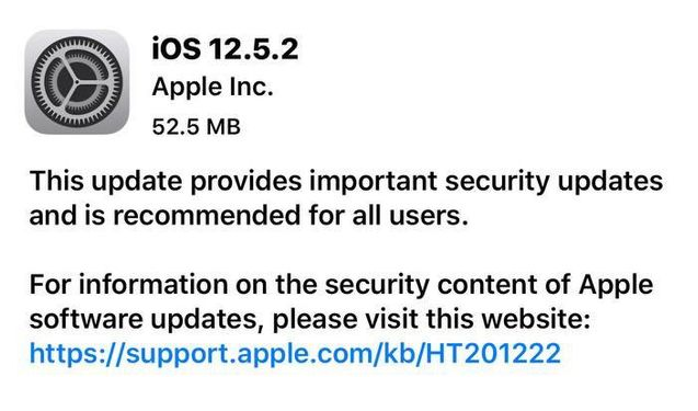 江夏苹果手机维修分享iOS12.5.2发布，建议所有老苹果用户安装 